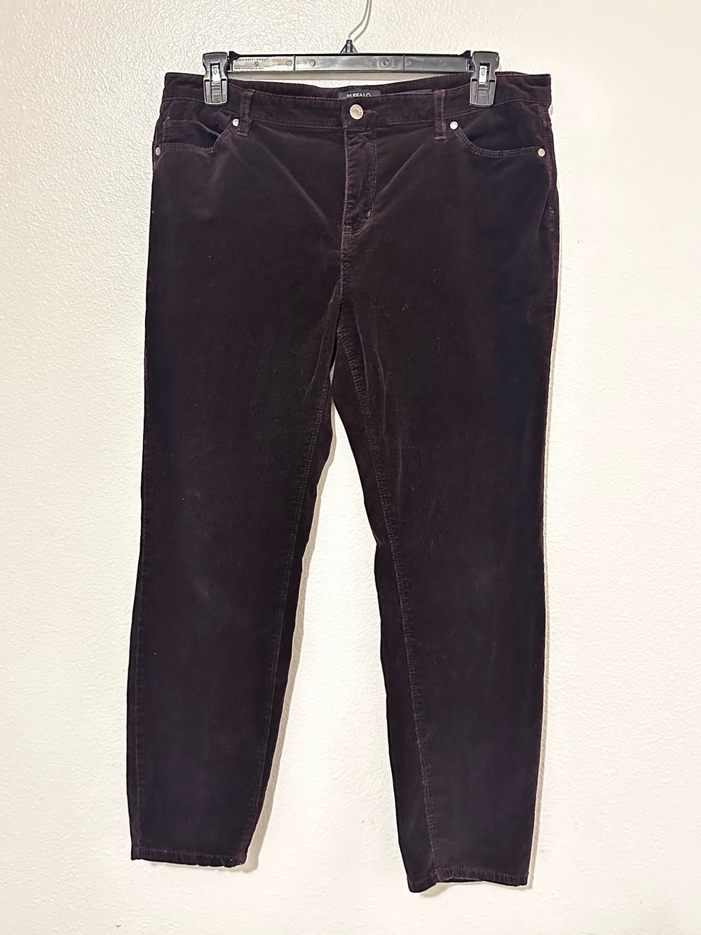Buffalo David Bitton Corduroy Pant’s Women’s 14 Purple Mid Rise Skinny Leg
